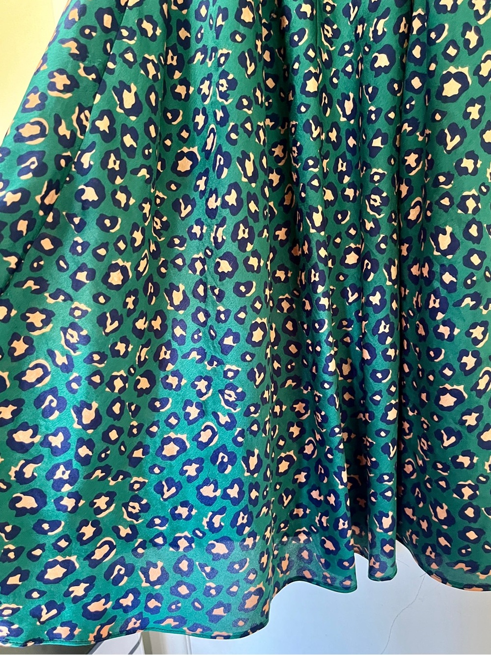 Hello Molly Off Shoulder Spiced Ginger Medley Maxi Dress in Green Leopard - Picture 6 of 16